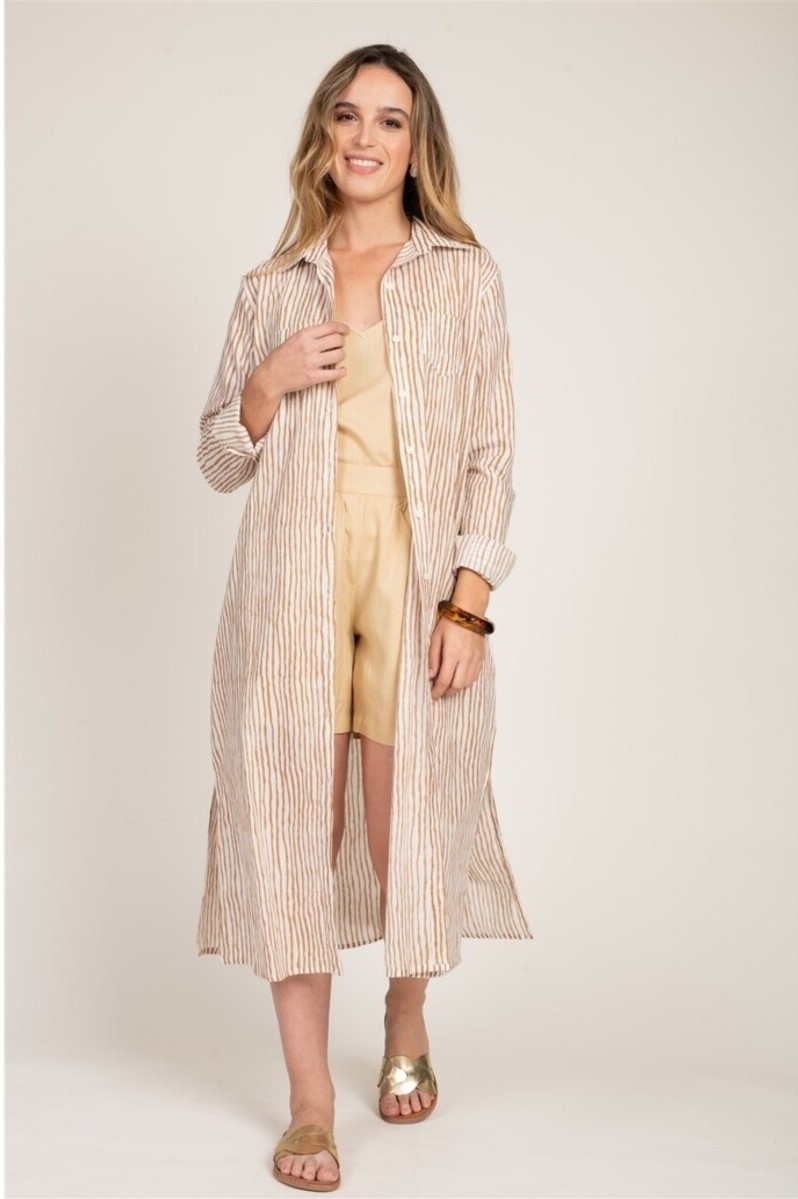 CAFTÁN LARGO ZEPHIR COLOR BEIGE 1